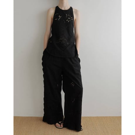 【anuke】Cutwork Lace Apron　※納期3月中旬〜4月中旬