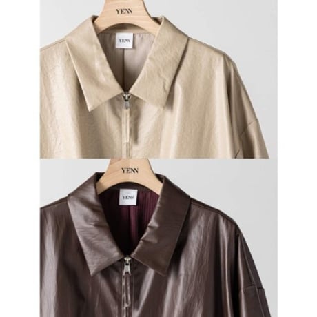 【YENN】LEATHER LIKE BLOUSON