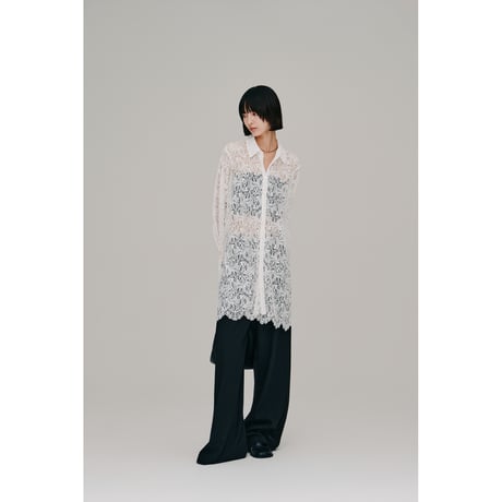 【Hella】scalloped lace shirt　※納期4月下旬～5月下旬
