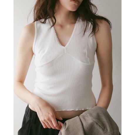 【anuke】Vintage Patternmesh Tanktop　※納期4月下旬～5月下旬