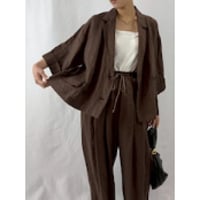 【cafune】French linen short sleeve jacket　25401