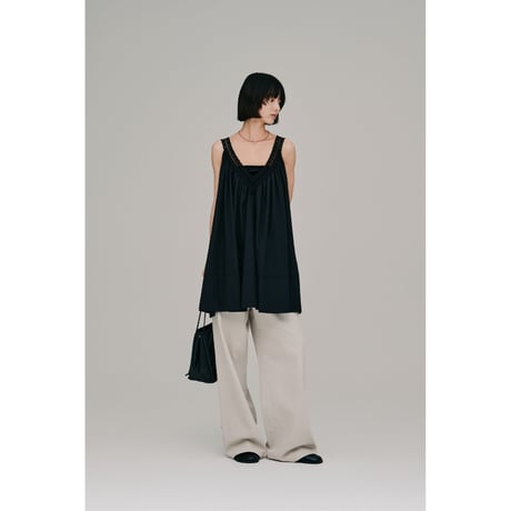 【Hella】lace trim gather tunic　※納期3月下旬～4月下旬