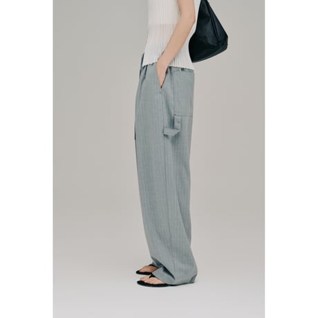 【Hella】stripe gather cocoon pants　※納期4月下旬～5月下旬