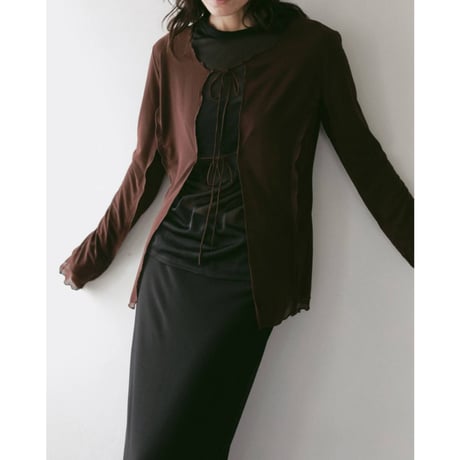 【anuke】Sheer Tulle Cardigan　※納期4月中旬〜5月中旬