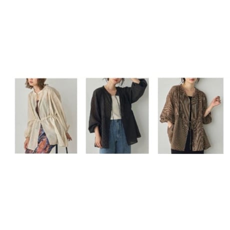 【hunch】グログランストライプカーデSH※納期8/下旬～