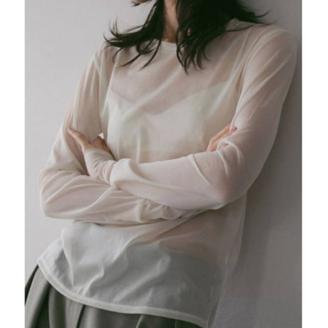 【anuke】Slit Chiffon Tops