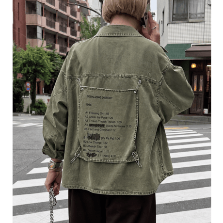 【kusukusu select】ミリタリーテイストバックテキストシャツ