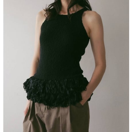 【anuke】Americansleeve Fringe Tops　※納期5月中旬〜6月中旬