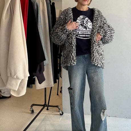 【MARGAUX VINTAGE】フェザーヤーンVカーディガン