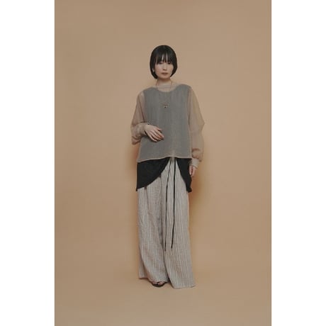 【CYAN TOKYO】シアーリップルリブTOPS