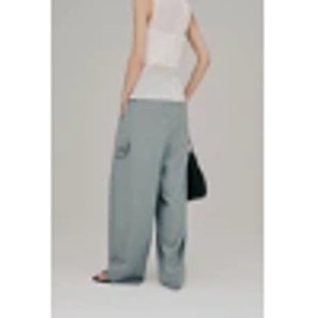 【Hella】stripe gather cocoon pants　※納期4月下旬～5月下旬