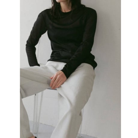 【anuke】Slit Chiffon Tops