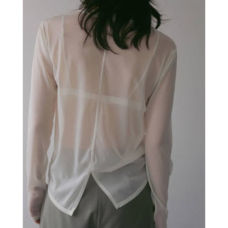 【anuke】Slit Chiffon Tops