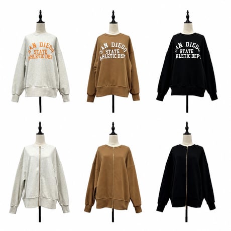 【siro de labonte】2way zipup wide pullover