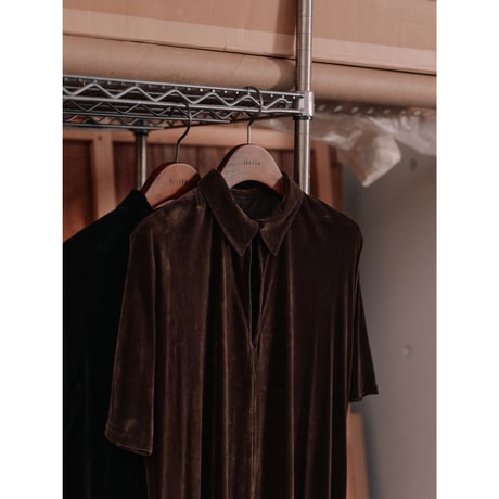 【Hella】flocked tulle keyhole dress　※納期3月下旬～4月下旬
