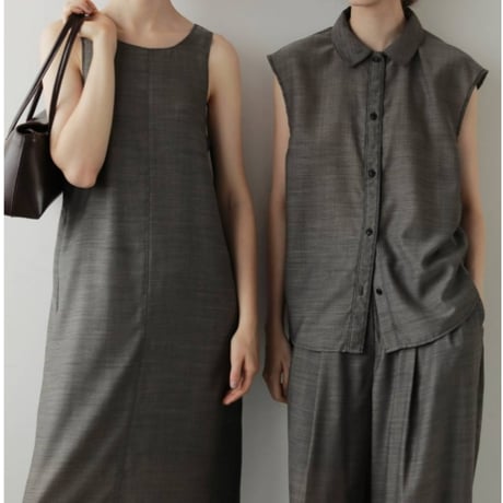 【anuke】Woolchambray Sleeveless Shirts　※納期4月中旬〜5月中旬