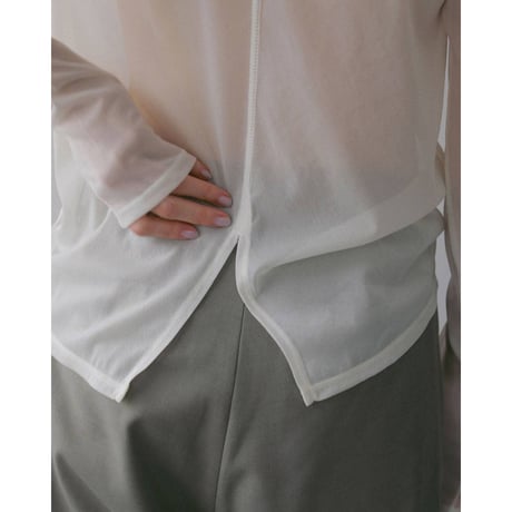 【anuke】Slit Chiffon Tops