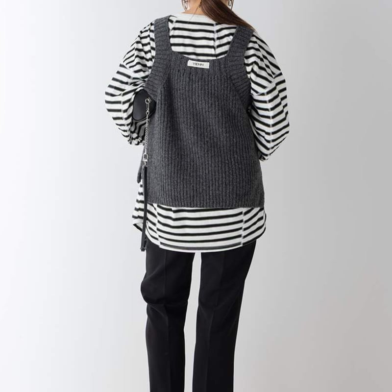 【超美品】theory Lana Cash CN OW Vest ストーン/S YENN】CHUNKY KNIT VEST | selectshop kusukusu