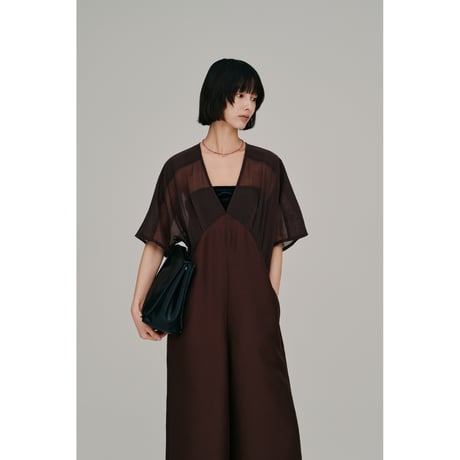 【Hella】sheer yoke jumpsuit　※納期3月下旬～4月下旬