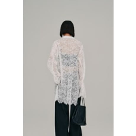 【Hella】scalloped lace shirt　※納期4月下旬～5月下旬