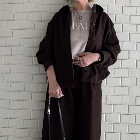 【cafune】TWEED polyester dolman shirts