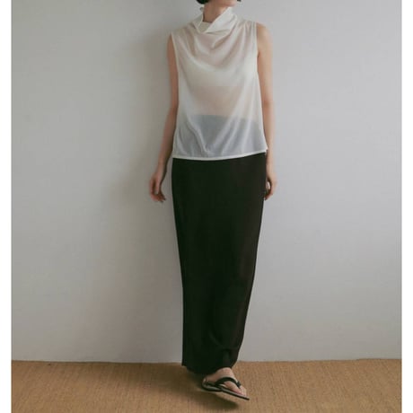【anuke】Sleeveless Chiffon Tops　※納期4月中旬〜5月中旬