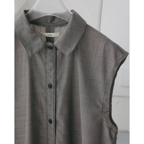【anuke】Woolchambray Sleeveless Shirts　※納期4月中旬〜5月中旬