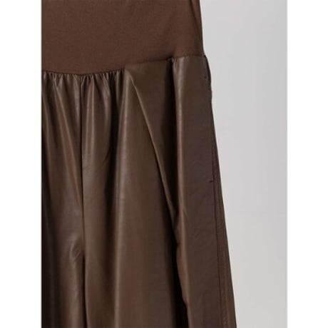 【YENN】RIB FAUX LEATHER PT