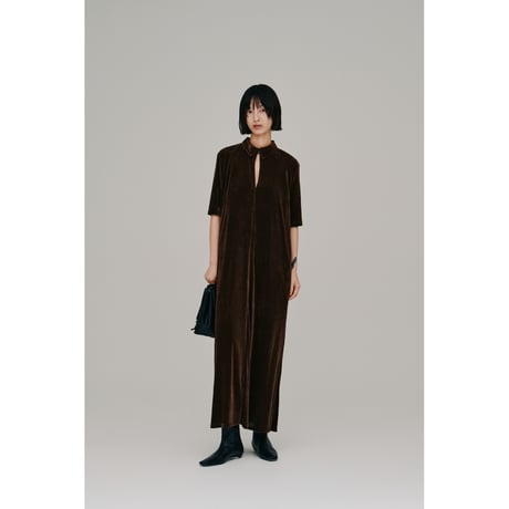 【Hella】flocked tulle keyhole dress　※納期3月下旬～4月下旬