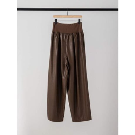 【YENN】RIB FAUX LEATHER PT