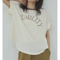 【hunch】ビンテージスラブNECK配色ロゴ（製品洗い）