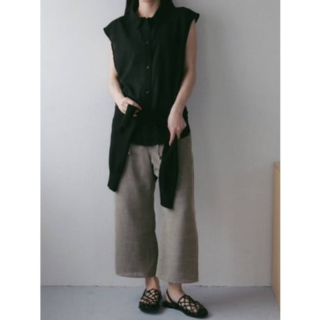 【anuke】Woolchambray Sleeveless Shirts　※納期4月中旬〜5月中旬