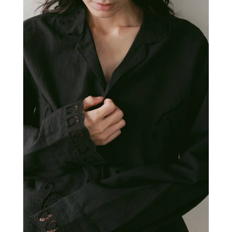 【anuke】Cutwork Opencollar Shirts　※納期　3月上旬〜4月上旬
