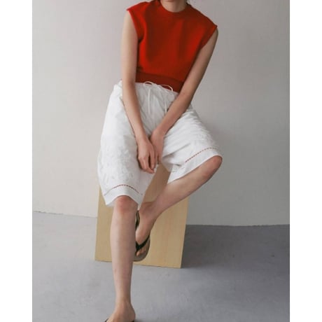【anuke】Embroidery Half Pants　※納期４月上旬～５月上旬