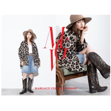 【MARGAUX VINTAGE】シャギージップコート　レオパード