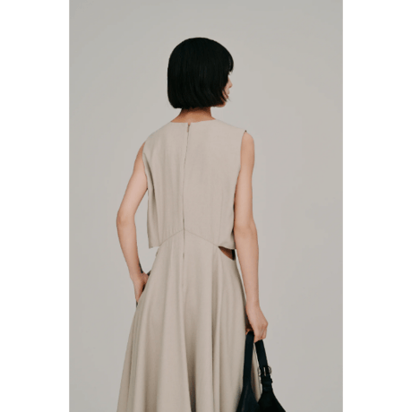 【Hella】side slash flare dress　※納期5月下旬～6月下旬