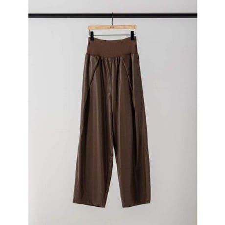 【YENN】RIB FAUX LEATHER PT