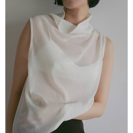 【anuke】Sleeveless Chiffon Tops　※納期4月中旬〜5月中旬