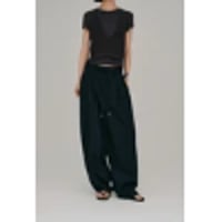 【Hella】stripe gather cocoon pants　※納期4月下旬～5月下旬