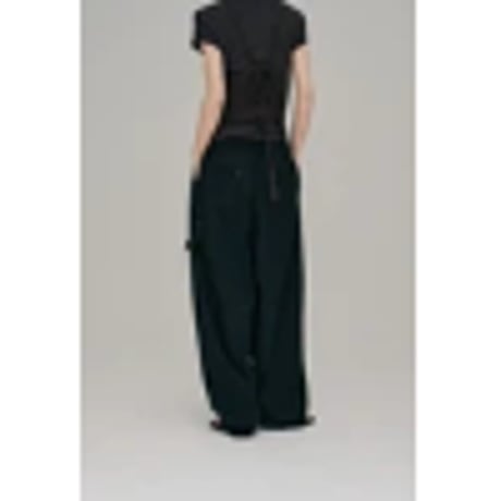 【Hella】stripe gather cocoon pants　※納期4月下旬～5月下旬
