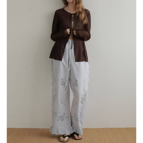 【anuke】Sheer Tulle Cardigan　※納期4月中旬〜5月中旬