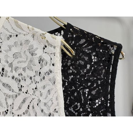 【ＭARGAUX VINTAGE】総レースノースリーブベスト　※納期3月下旬〜4月下旬