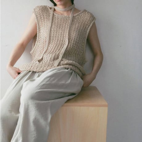 【anuke】Paperyarn Knit Vest　※納期4月中旬～5月中旬