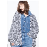 【MARGAUX VINTAGE】フェザーヤーンVカーディガン