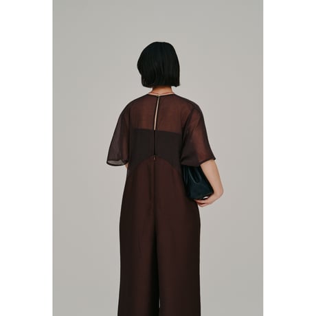 【Hella】sheer yoke jumpsuit　※納期3月下旬～4月下旬