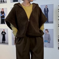 【Dignite collier】ボアプリーツ加工ポンチョ