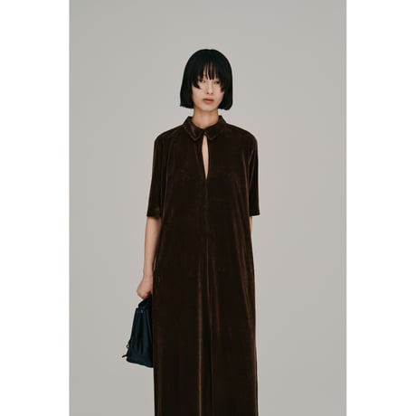 【Hella】flocked tulle keyhole dress　※納期3月下旬～4月下旬
