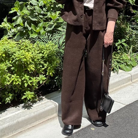 【cafune】TWEED polyester tuck pants