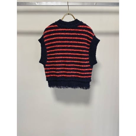 【ＭARGAUX VINTAGE】ボーダーシャネルニットベスト