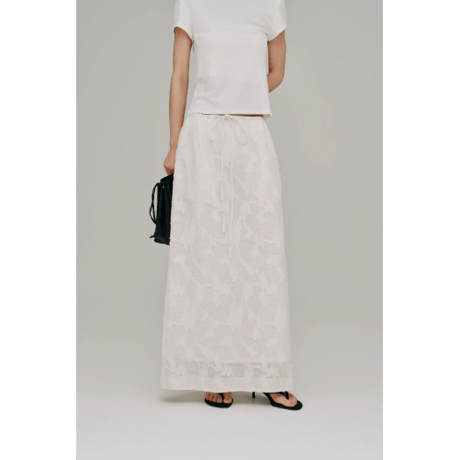 【Hella】flower jacquard skirt　※納期5月下旬～6月下旬